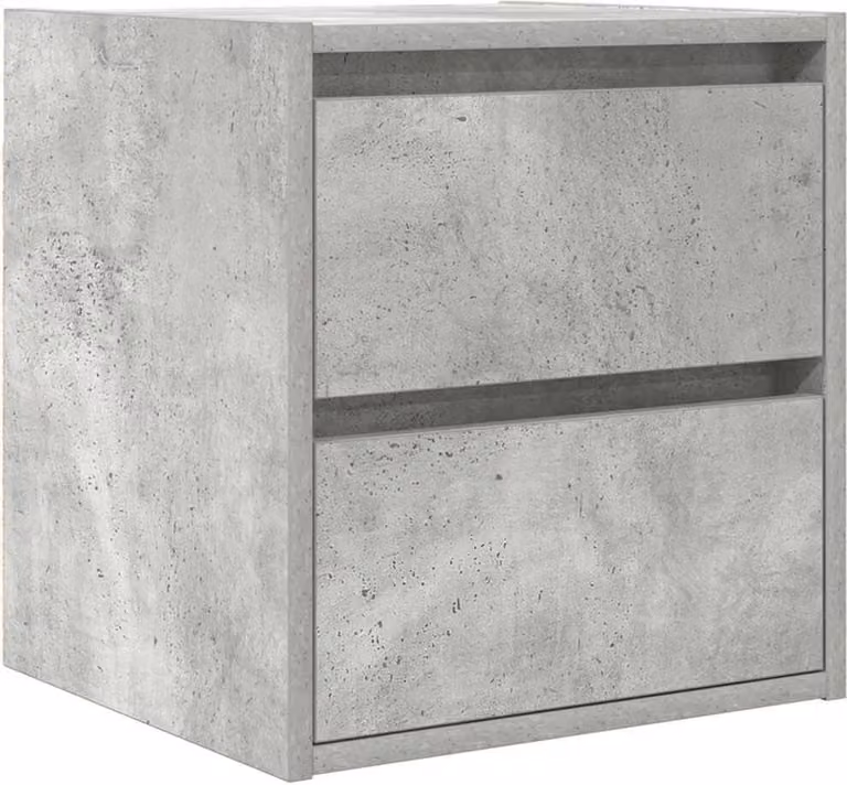Comodino a Muro Grigio Cemento 38x34x40 cm