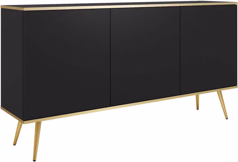 FURNLUX Credenza Oro Black Und Gold 160cm / Hauptfarbe: Schwarz / Dimensioni: 160 x 39 x 85 cm