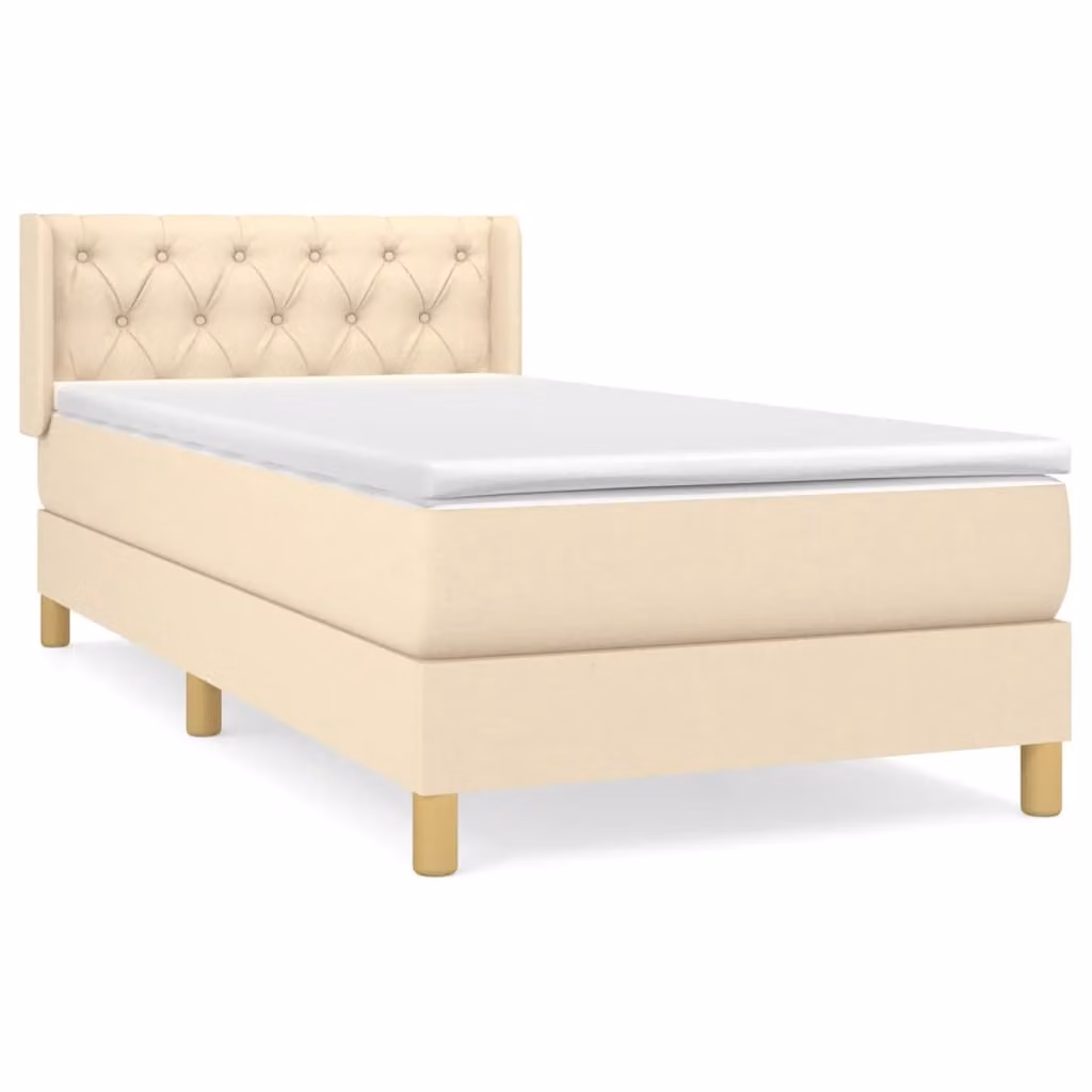 Giroletto a Molle con Materasso Crema 80x200 cm inTessuto