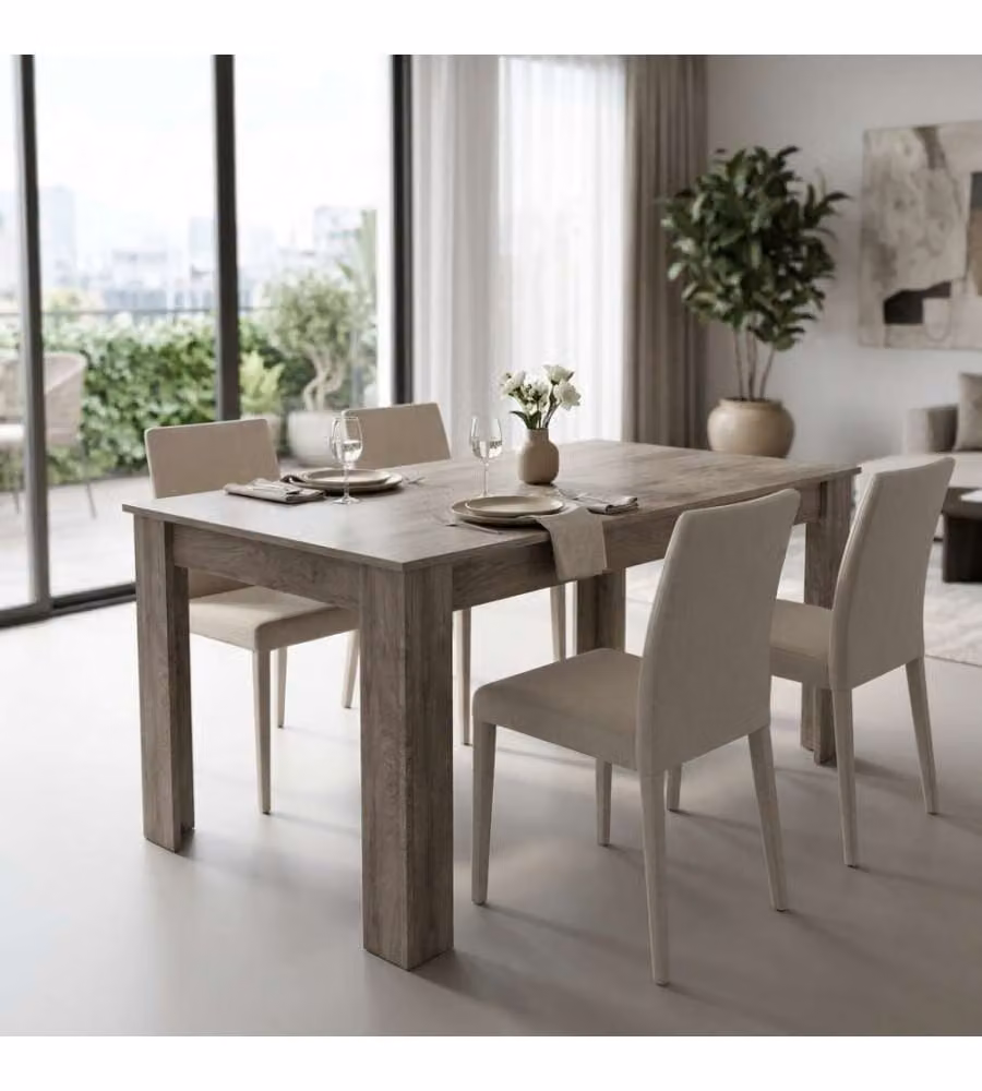 Tavolo rettangolare Cosma Pepper in rovere chiaro con finitura opaca L: 138 cm, P: 80 cm, H: 75 cm
