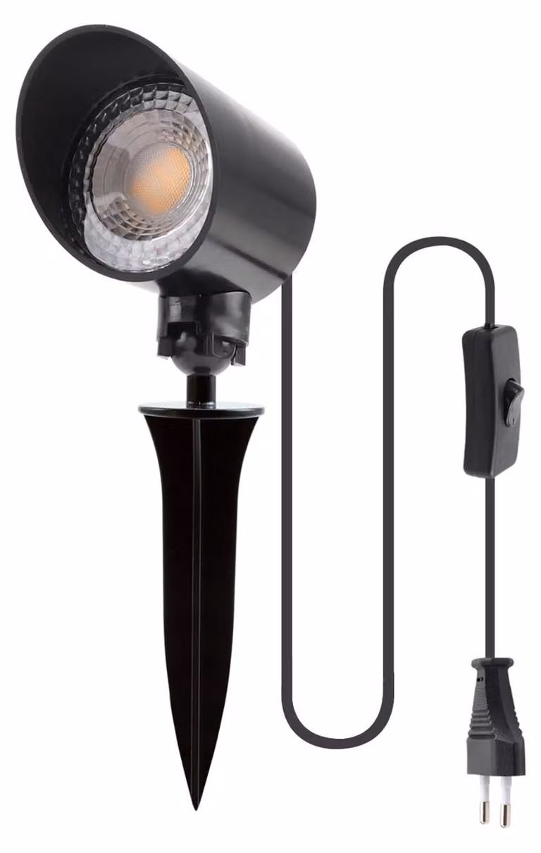 Fareto a LED con interruttore, 6 W, 600 lumen, luce calda, grado di protezione IP20