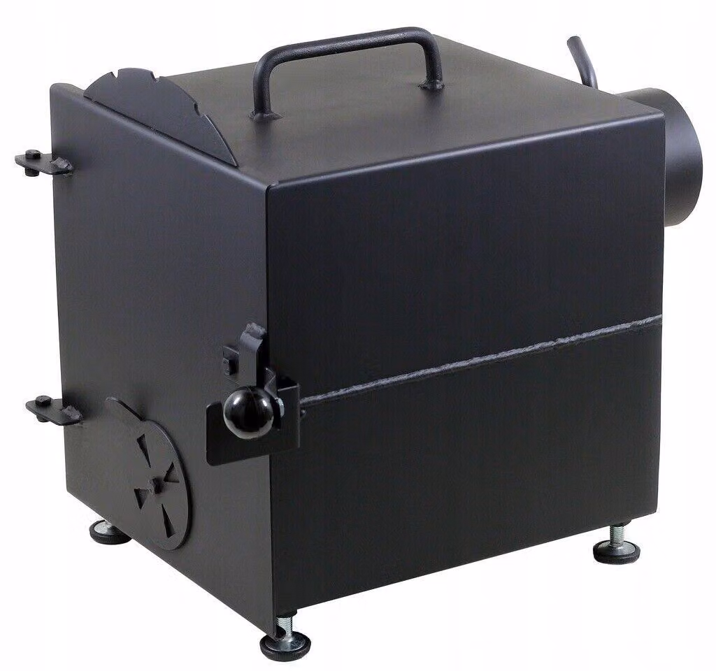 Cabina di affumicatura Forno per affumicatura in metallo acciaio massiccio nero + legno chiaro
