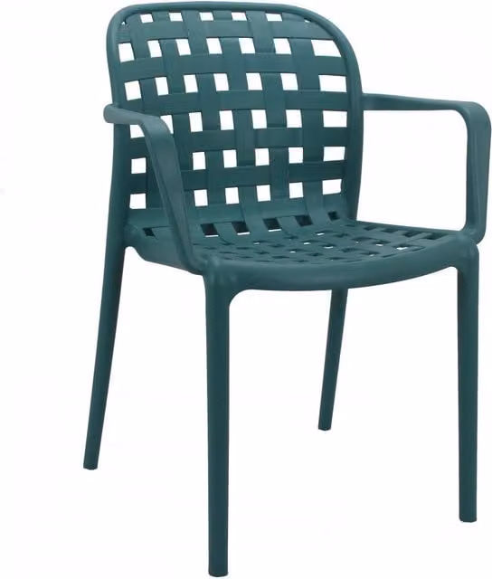 Sedia da giardino Sharon GIORDANOSHOP in polipropilene colore petrolio L: 58 cm, P: 57,5 cm, H: 82,5 cm