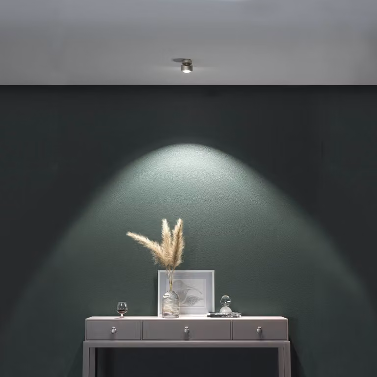 Top Light Faretto a soffitto LED PUK Mini Move, dimmerabile, Alluminio / Grigio / Zincato, Soggiorno / Sala da pranzo, Metallo, Design, Plafoniera LED