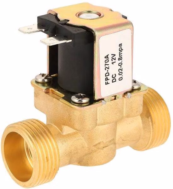 Elettrovalvola 12V - Valvola solenoide in ottone - Pressione dell'acqua fino a 0,8 MPa