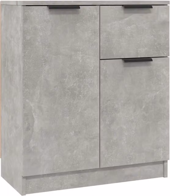 Set di 2 Credenze Minimaliste in Legno Multistrato Grigio Opaco, L/P/H: 60 x 30 x 70 cm