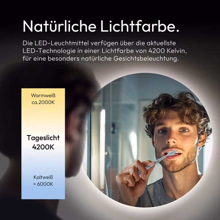 Specchiera LED Picasso Style, diametro: 60 cm, nero