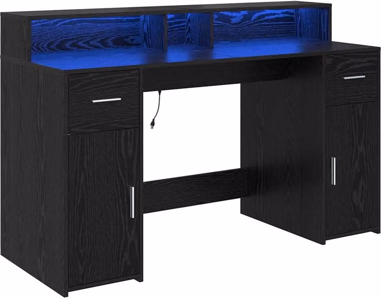 Scrivania Rovere nero 140 x 55 x 91 cm Legno multistrato