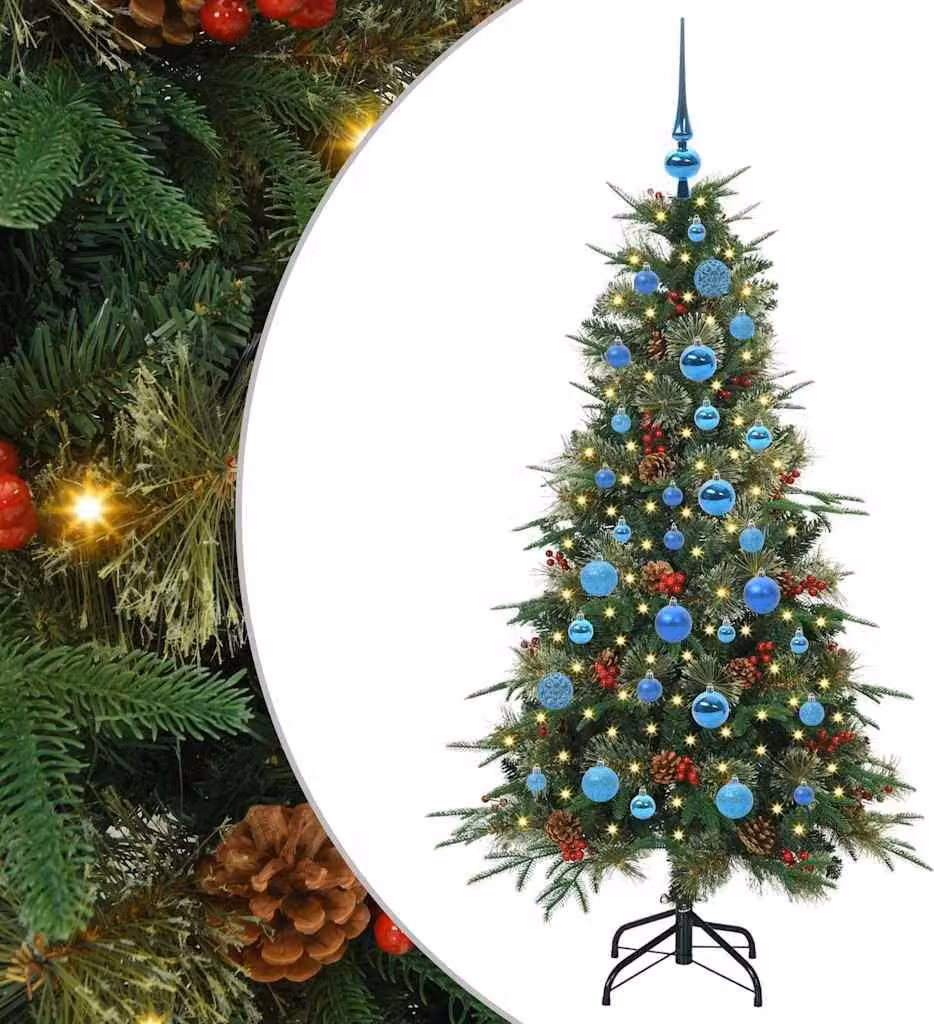 Albero di Natale Artificiale con Rami Pieghevoli Verde 150 cm