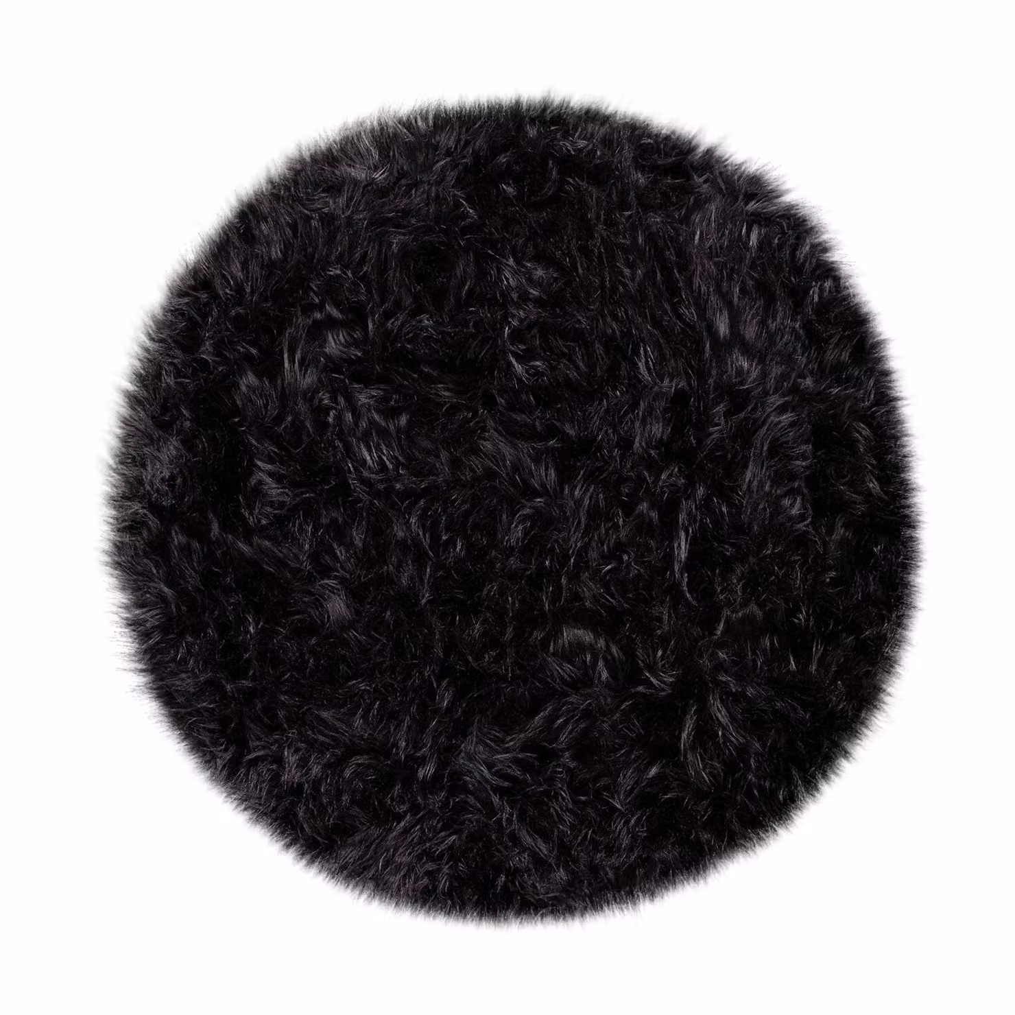 Tappeto rotondo a pelo alto Playara nero Diametro: 30 cm – 3