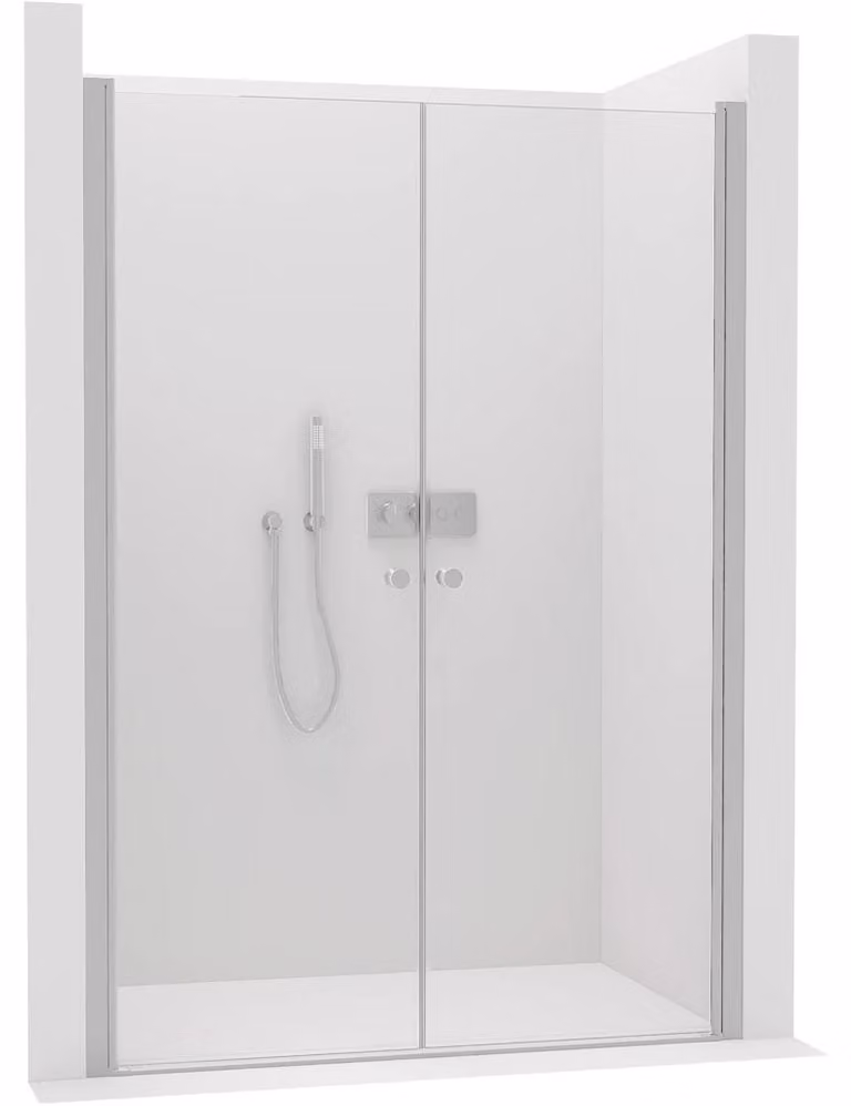 Porta doccia a due ante Antelo, sinistra/destra - 6 mm - cromata, vetro trasparente - 130x190 cm