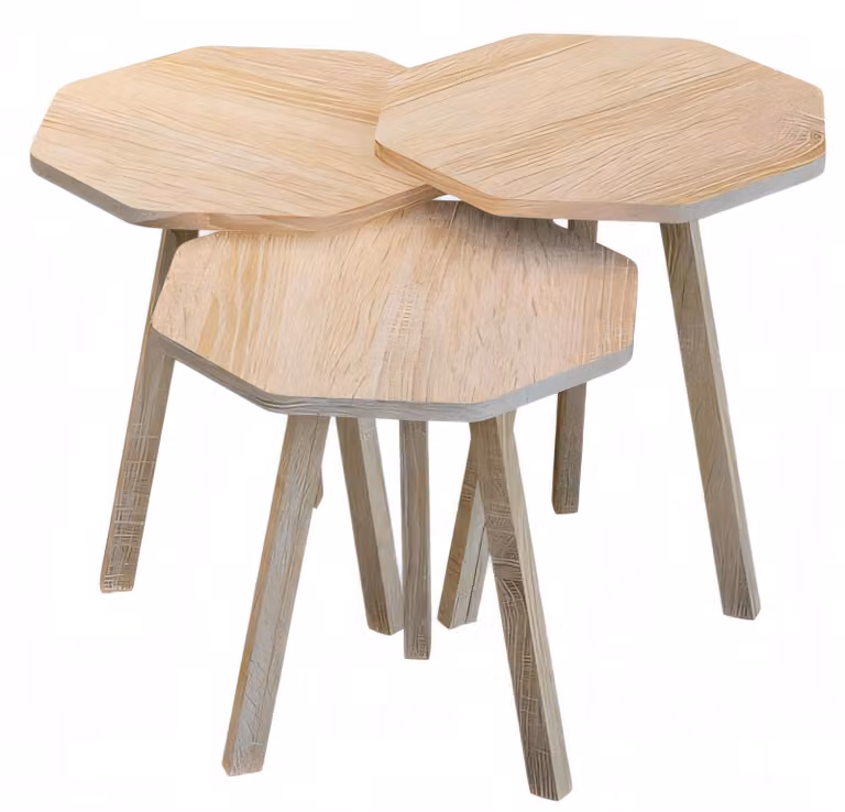 Elegantes braunes Holz Couchtisch-Set im modernen Stil