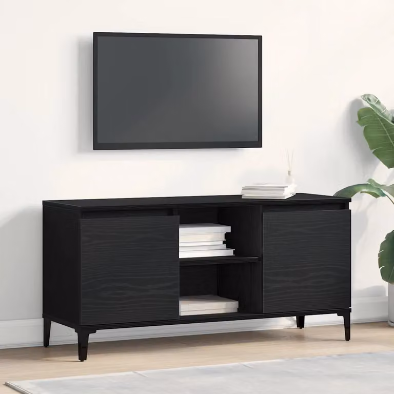 Mobile TV vidaXL moderno in legno ingegnerizzato Rovere Nero L/P/H: 102 x 35 x 50 cm