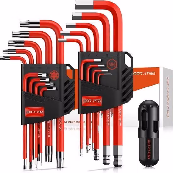 Set di 18 chiavi Torx a T con estremità a sfera per Honda CR-V in acciaio inossidabile, colore rosso, misure da T10 a T50