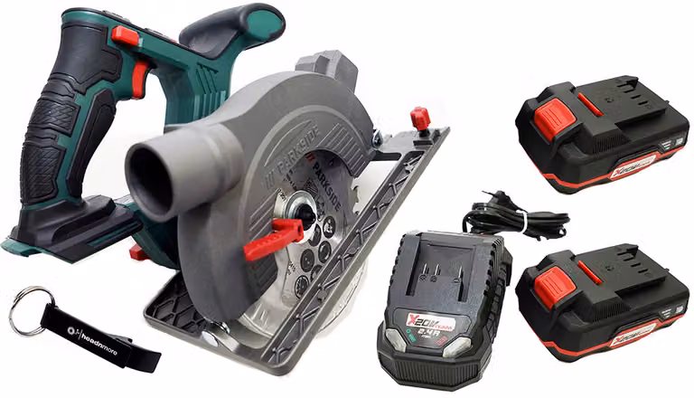 PARKSIDE® Sega circolare a batteria da 20 V PHKSA 20-Li / incl. 2 batterie (2 Ah) e caricabatteria (2,4 A)