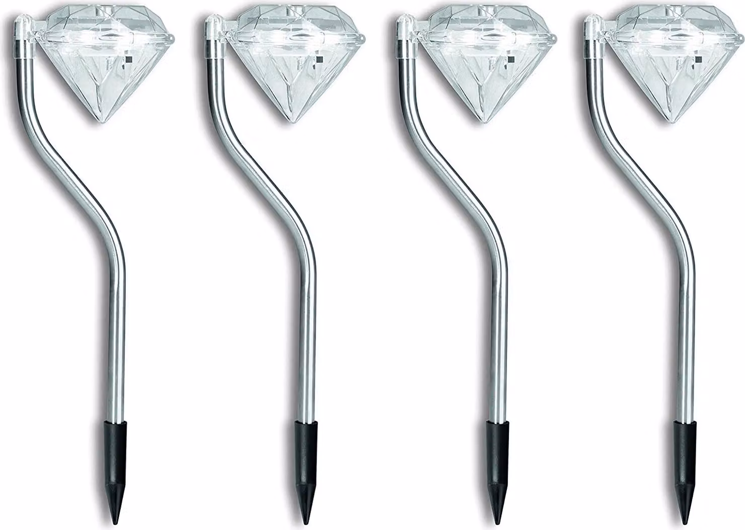 Tg47860 Lampada Solare Da Giardino Diamanti Decorativi Set Di 4Pz Guidati