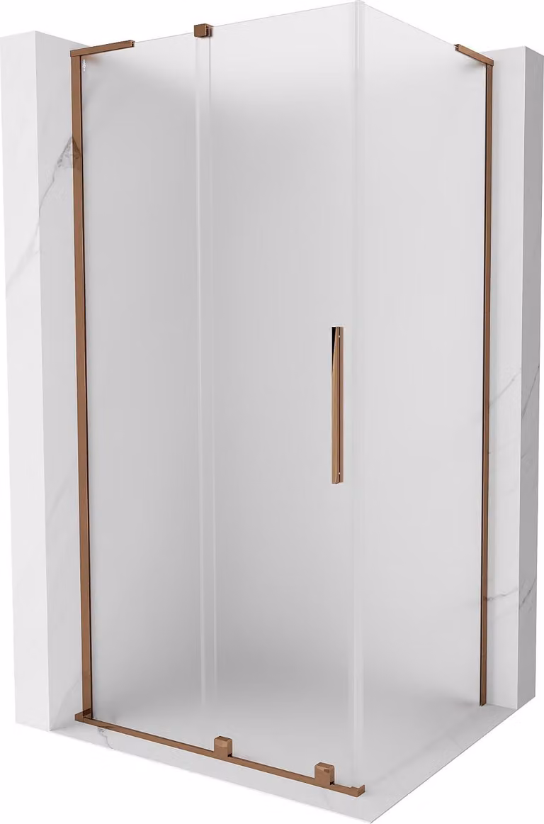 Mexen Velar L cabina doccia scorrevole 110 x 75 cm, brina, oro rosa - 871-110-075-33-60