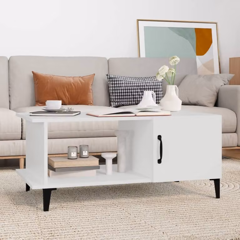 Maison Exclusive - Tavolino bianco 90x50x40 cm Materiale ligneo