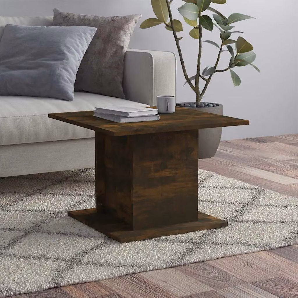 Tavolino da salotto vidaXL in legno rovere marrone, L/P/H: 55,5 x 55,5 x 40 cm