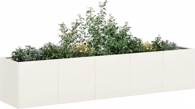 Fioriera Bianca 200x40x40 cm in Acciaio Laminato a Freddo 860683