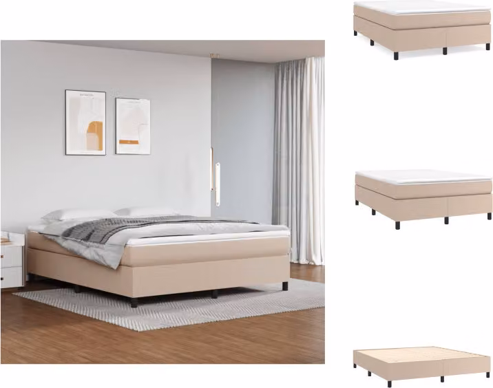 vidaXL Materasso per letto a molle insacchettate cappuccino-marrone 160x200 cm in Pelle finta - Letti e strutture letto