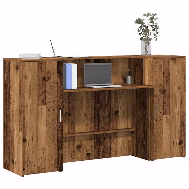 vidaXL Banco Reception in Legno Antico Marrone L: 180 cm, P: 50 cm, H: 103,5 cm