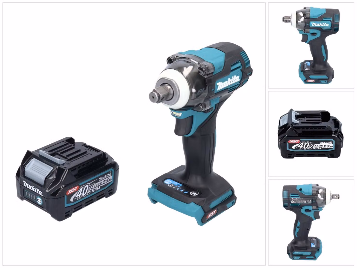 Makita TW 004 GD1 Avvitatore a impatto a batteria 40 V max. 1/2" 350 Nm XGT Brushless + 1x batteria 2,5 Ah - senza caricabatteria