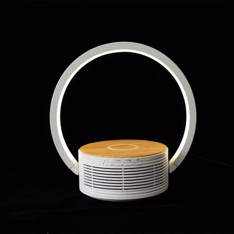 Lampada da tavolo LED multifunzione Majestic con altoparlante Bluetooth 5.1 e ricarica wireless 10W colore Bianco – 2