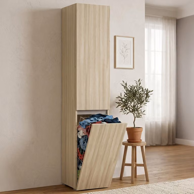 Dmora Armadio Multiuso 2 Ante Aro 37x195h cm Marrone Olmo, 2 Ante 3 Vani  Italy