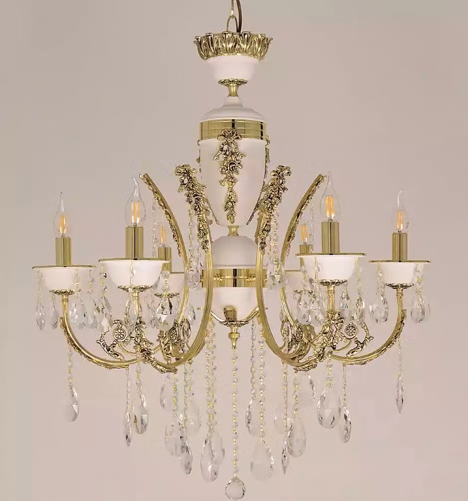 Luxus Kronleuchter Deckenlampe Luster Deckenleuchte Gold Kristall 60x100cm