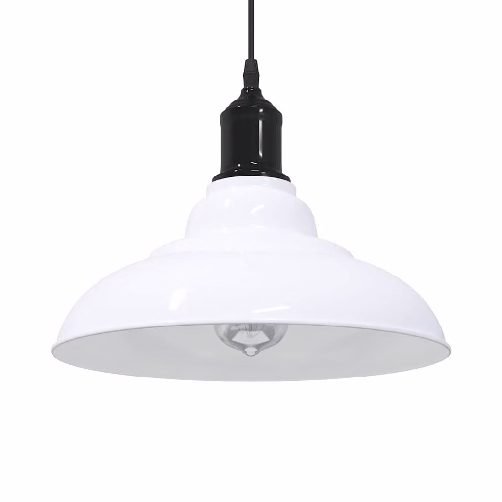 Lampada a sospensione regolabile vidaXL in metallo bianco con attacco E27