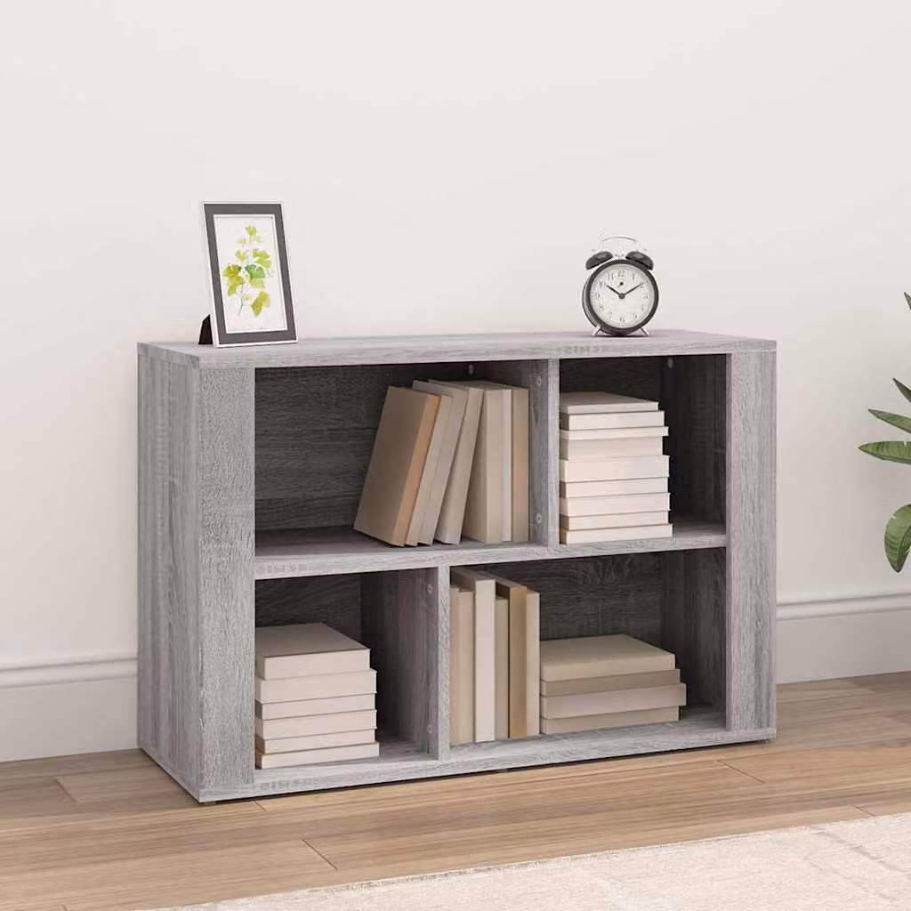 Credenza vidaXL in legno multistrato e MDF, colore Grigio, L 80 x P 30 x H 54 cm