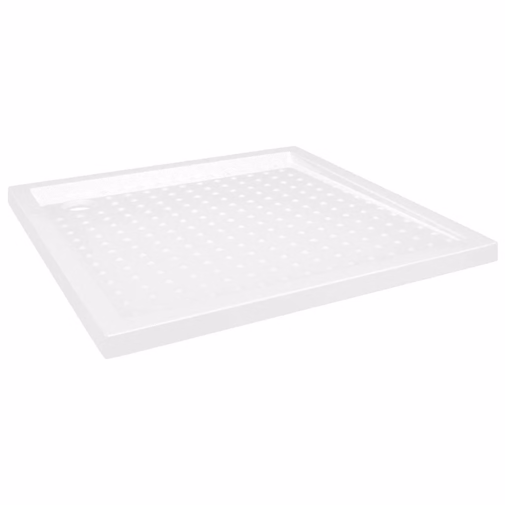 Piatto doccia quadrato vidaXL bianco antiscivolo L 90 x P 90 x H 4 cm – 2