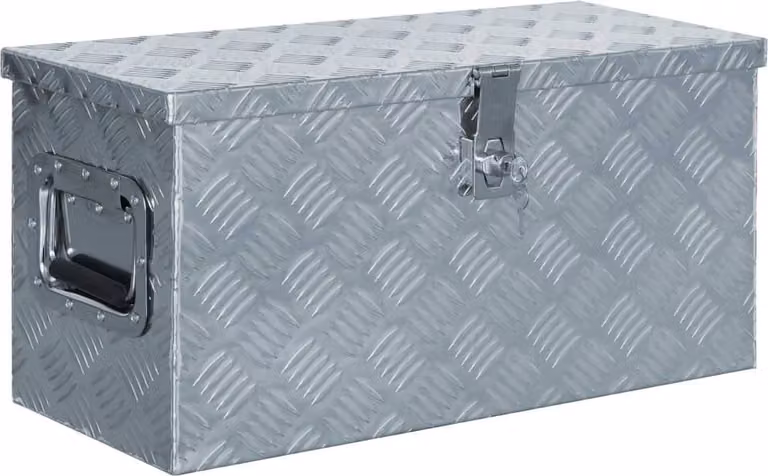 The Living Store Scatola in alluminio 61,5 x 26,5 x 30 cm Argento