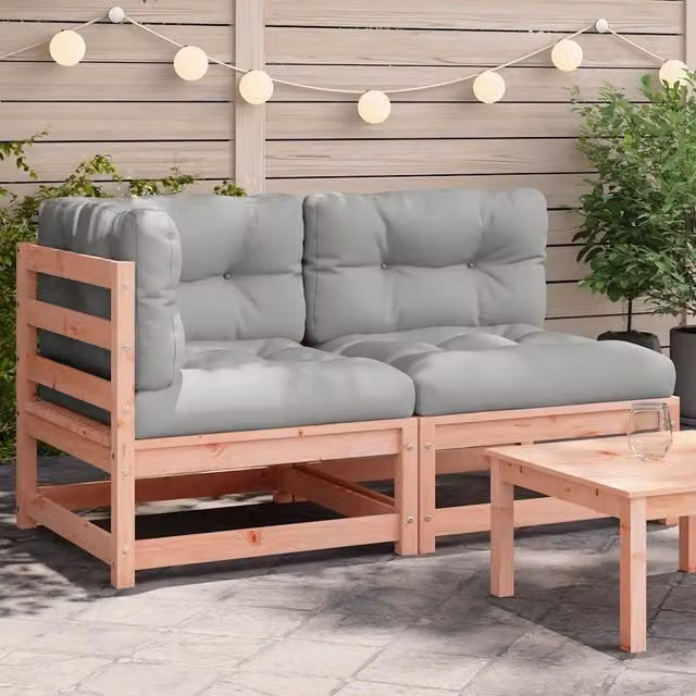 Divano da Giardino con Cuscini 2 Posti Legno Massello Douglas 838123