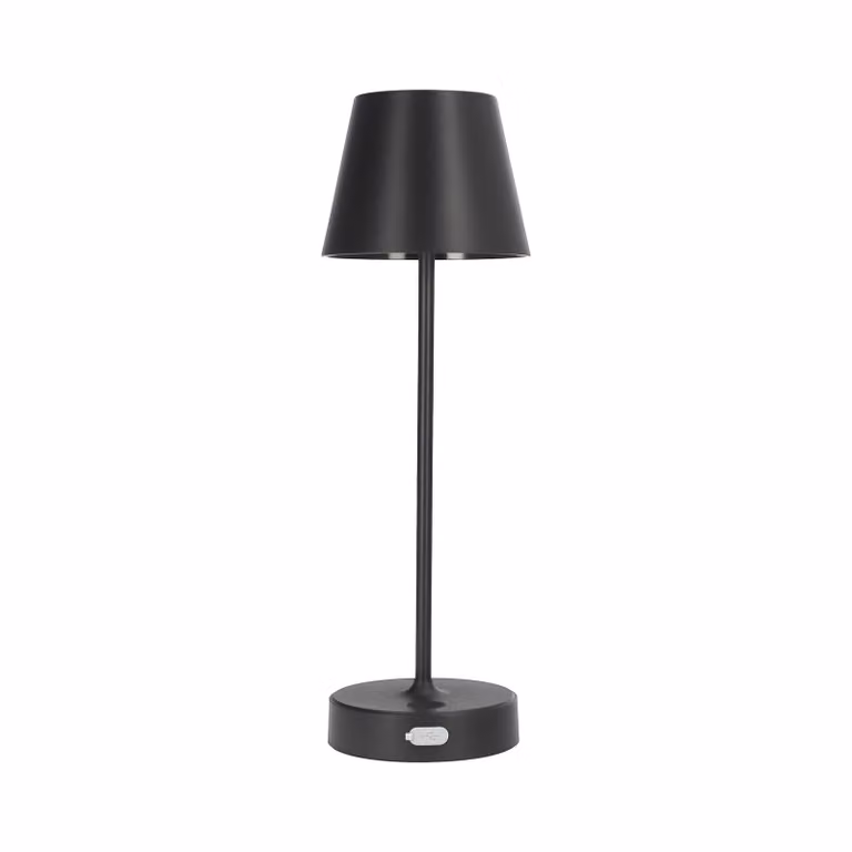 NELI Lampada da tavolo LED 2,7W, CCT, nera con batteria ricaricabile, 2200mAh, IP54, 200lm, 33cm EDO777718 Soluzioni EDO
