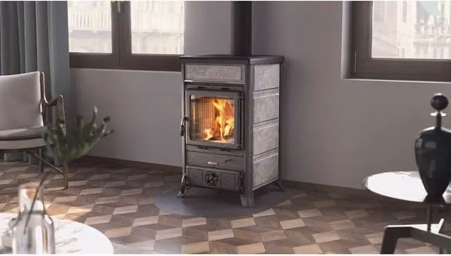 Stufa a Legna Rossella R1 5.0 Pietra Nordica Grigia