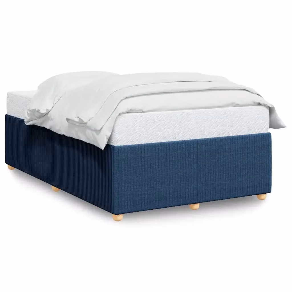 Giroletto vidaXL in tessuto blu con doghe in legno, L 120 x P 190 cm – 2