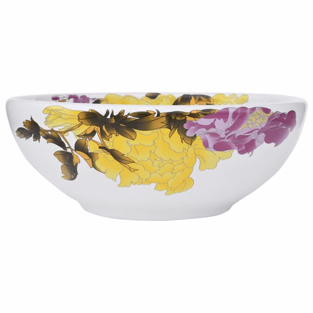 Lavabo da Appoggio Multicolore Rotondo Φ41x14 cm Vetroceramica