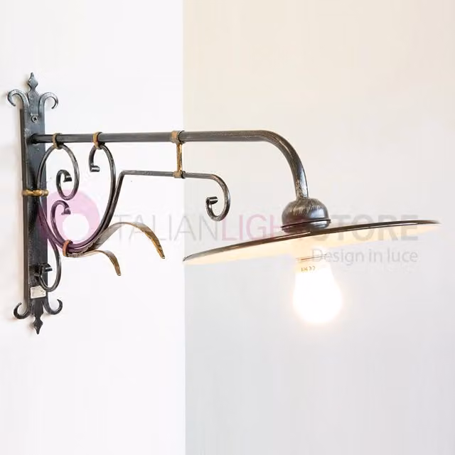 PIATTO Applique Rustico per Esterno Braccio Lavorato sporgente 90 cm