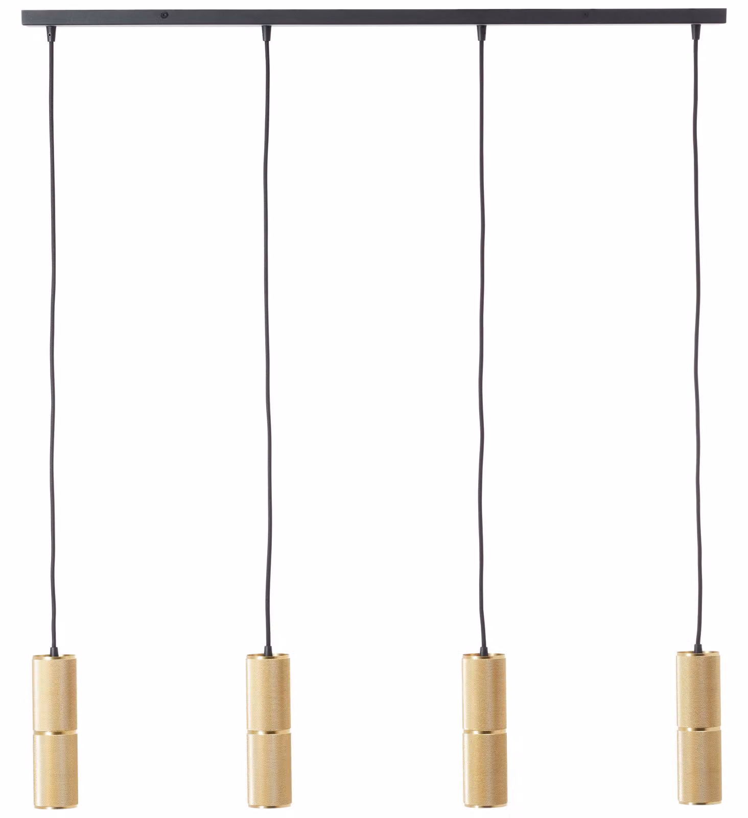 Lampada a sospensione BRILLIANT, 4 luci, modello Marty, colore nero, grado di protezione IP20, attacco GU10, dimmerabile, con sorgente luminosa LED inclusa e sostituibile
