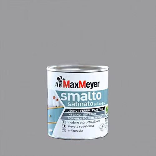 MaxMeyer Smalto Satinato all'acqua Poliuretanico Grigio Pietra 0,125 l