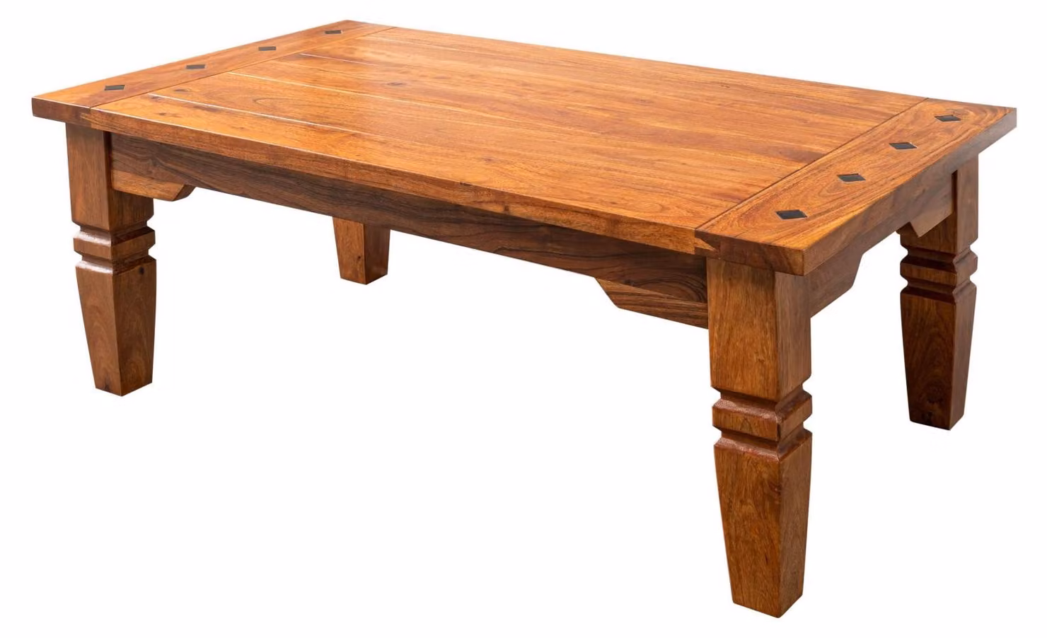 MASSIVMOEBEL24 | tavolino da salotto in legno di Acacia 110x60x40 miele dorato laccato OXFORD #0428