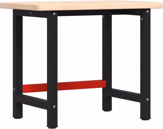 Banco Lavoro Rettangolare in Legno Massello di Rovere Design In, L/P/H: 100 x 60 x 83 cm, Multicolore