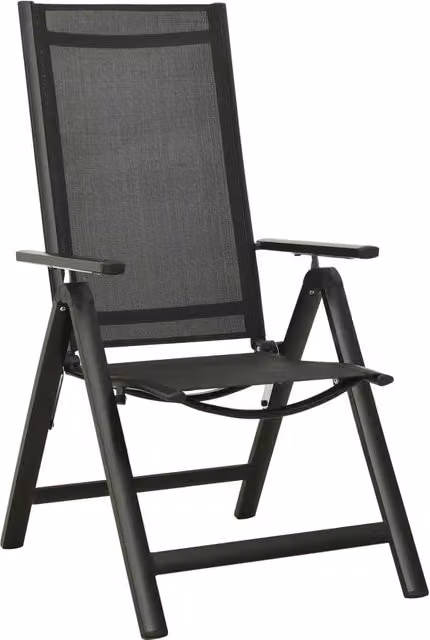 Set di 2 sedie pieghevoli da giardino vidaXL in alluminio verniciato e textilene nero
