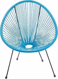 Poltrona da Giardino 72x77,5x85 cm Scooby in Acciaio e PE Azzurro