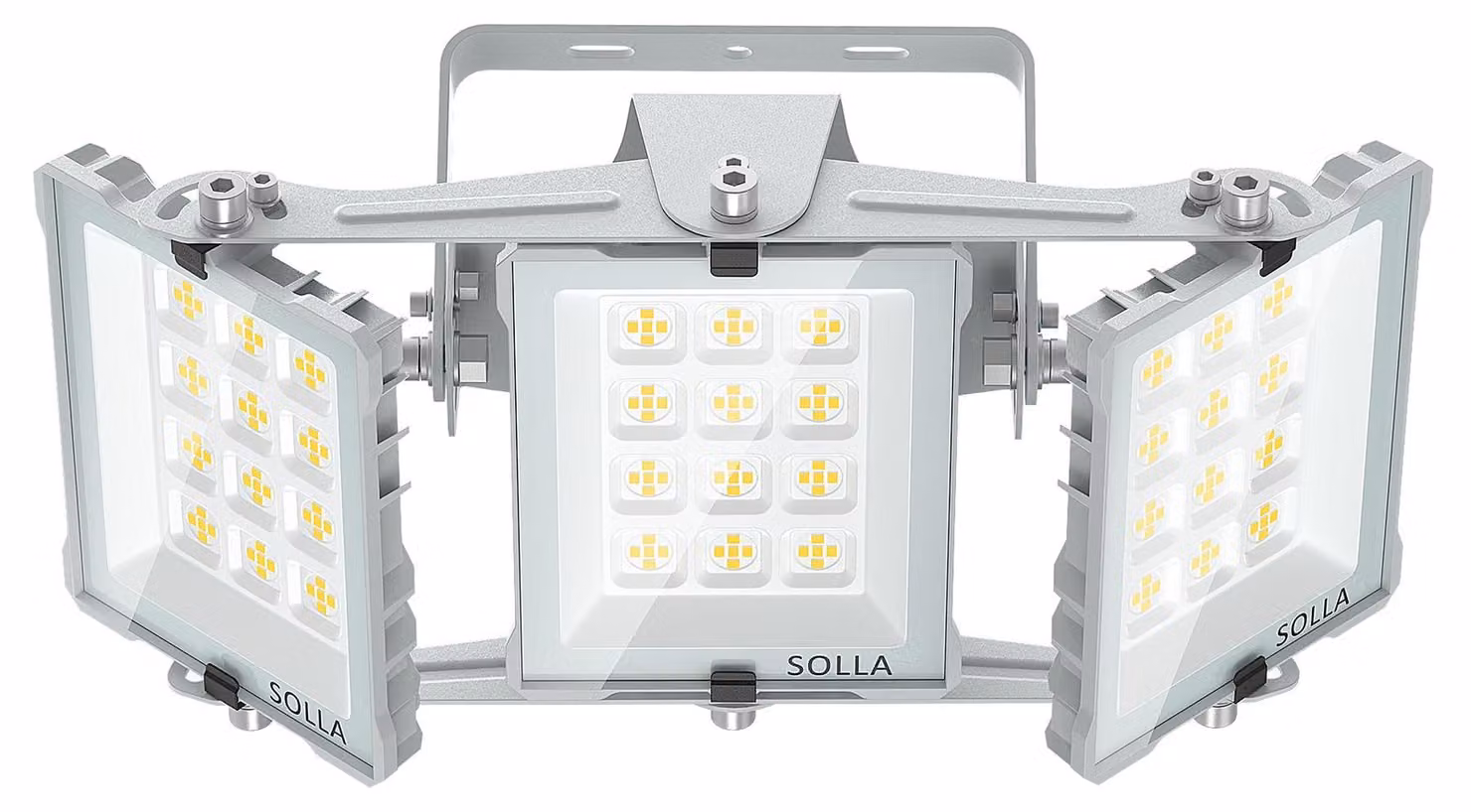 Faretto LED da 150 W, 15.000 lumen, 6000 K, grado di protezione IP66, con 3 sorgenti luminose