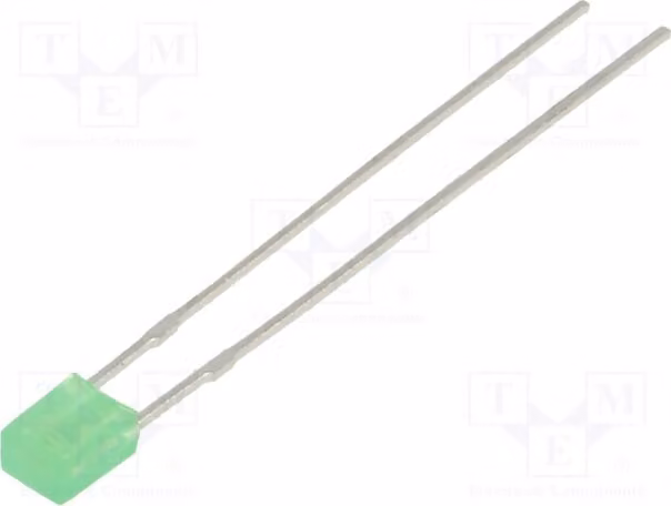 5 LED verdi, angolari, 3-6 mcd, 3x2 mm, 100°, 20 mA, L-914GDT, diodi LED a montaggio traversa, rettangolari