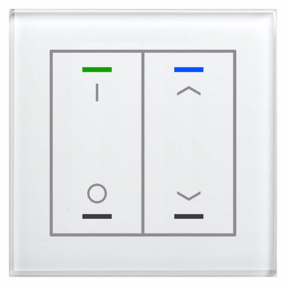 MDT technologies Vetro pulsante II Luce 2 volte RGBW, nero, Jalou, interruttore BE-GTL2TW.D1 (BE-GTL2TW.D1)