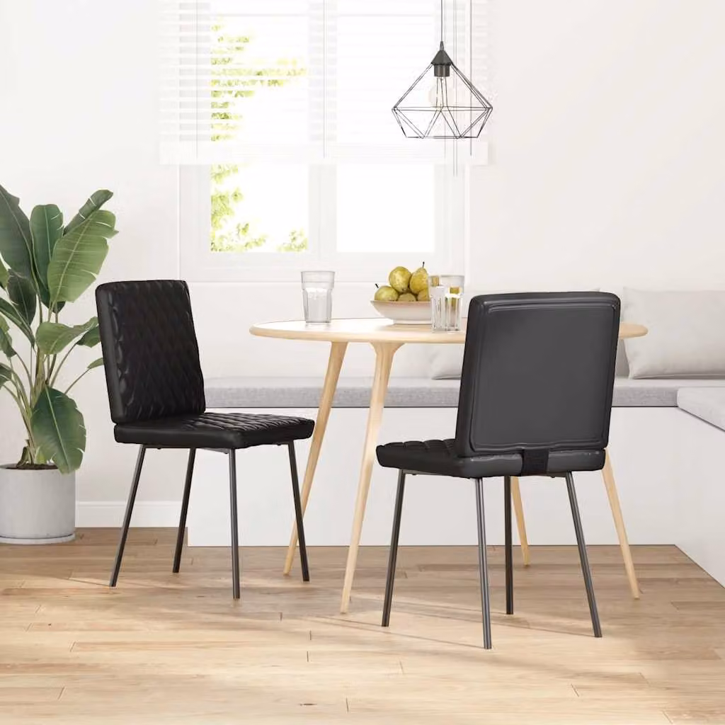 vidaXL Sedie da Pranzo 2 pz Nere in Similpelle